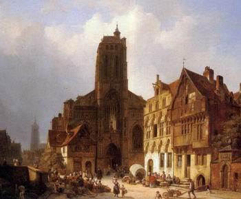 unknow artist European city landscape, street landsacpe, construction, frontstore, building and architecture. 168